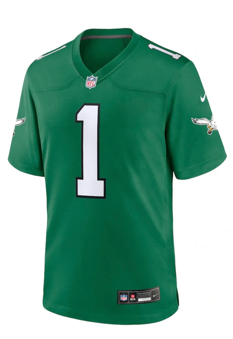 Jalen Hurts #1 Philadelphia Eagles Retro Green- Nike Game Jersey