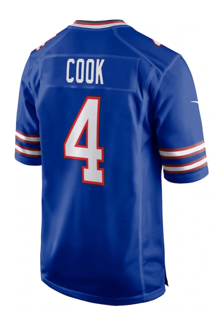 James Cook #4 Buffalo Bills Blue - Nike Game Finished Player Jersey - Image 2