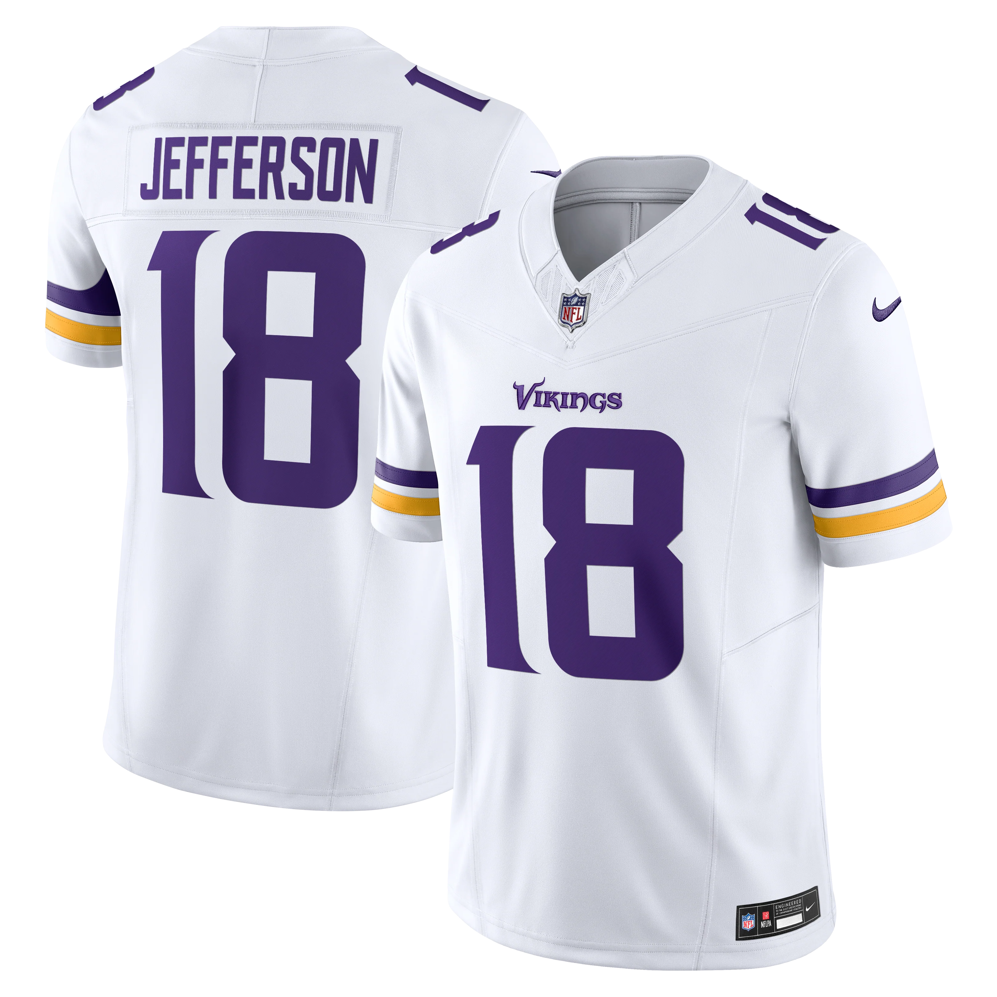 Justin Jefferson #18  Minnesota Vikings White Road Nike Vapor F.U.S.E. Limited Jersey