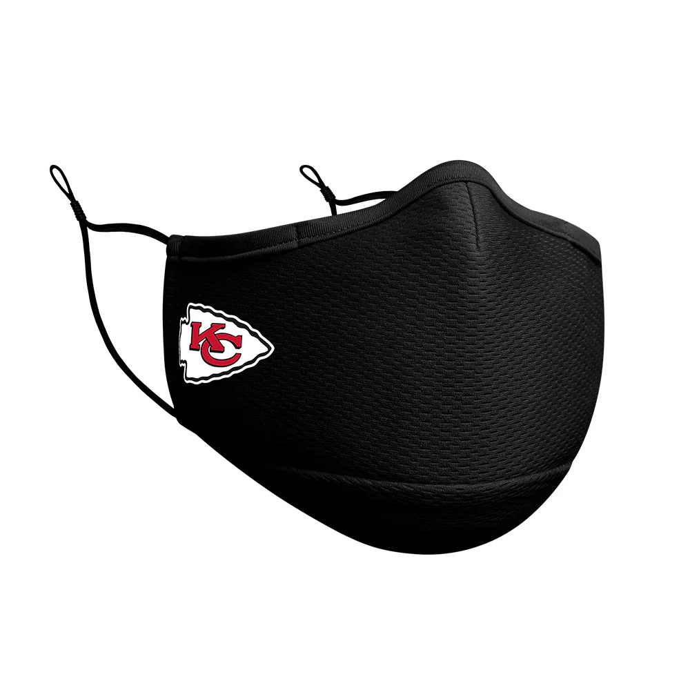 Kansas City Chiefs New Era Black On-Field Face Cover Mask - Image 2