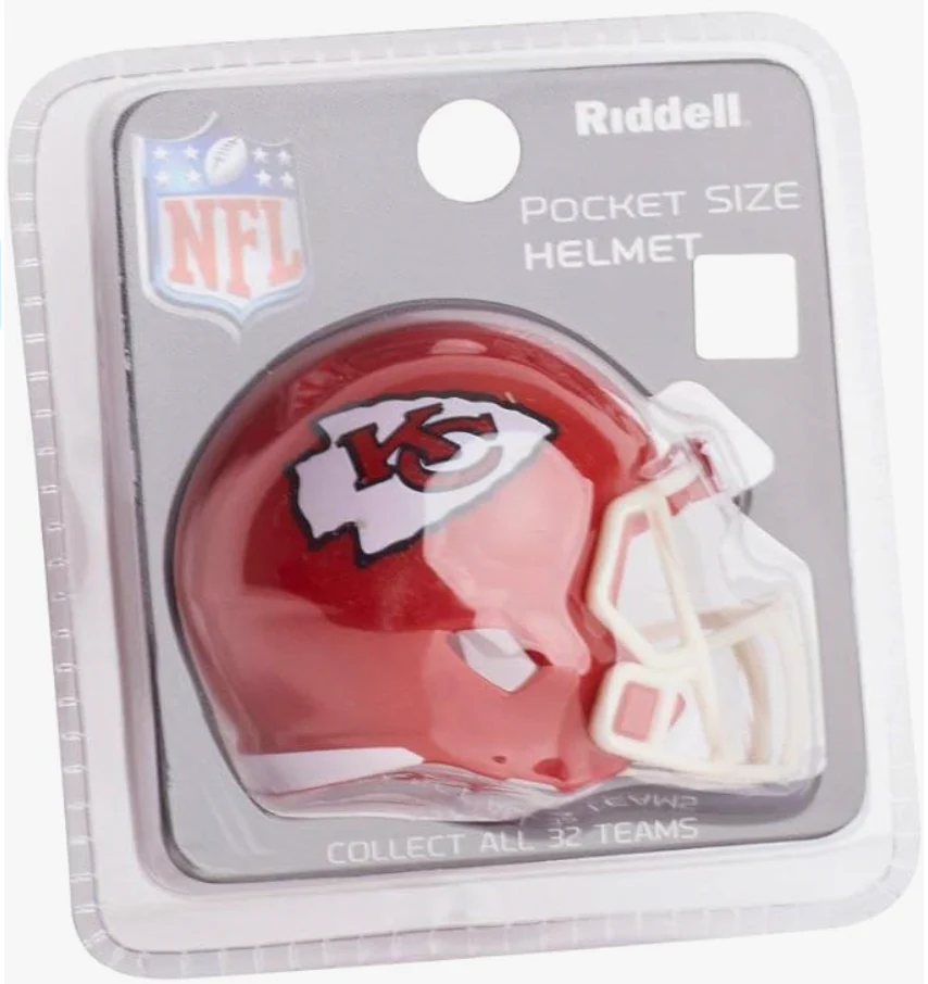 Kansas City Chiefs NFL Riddell Speed Pocket PRO Micro/Pocket-Size/Mini Football Helmet - Image 2