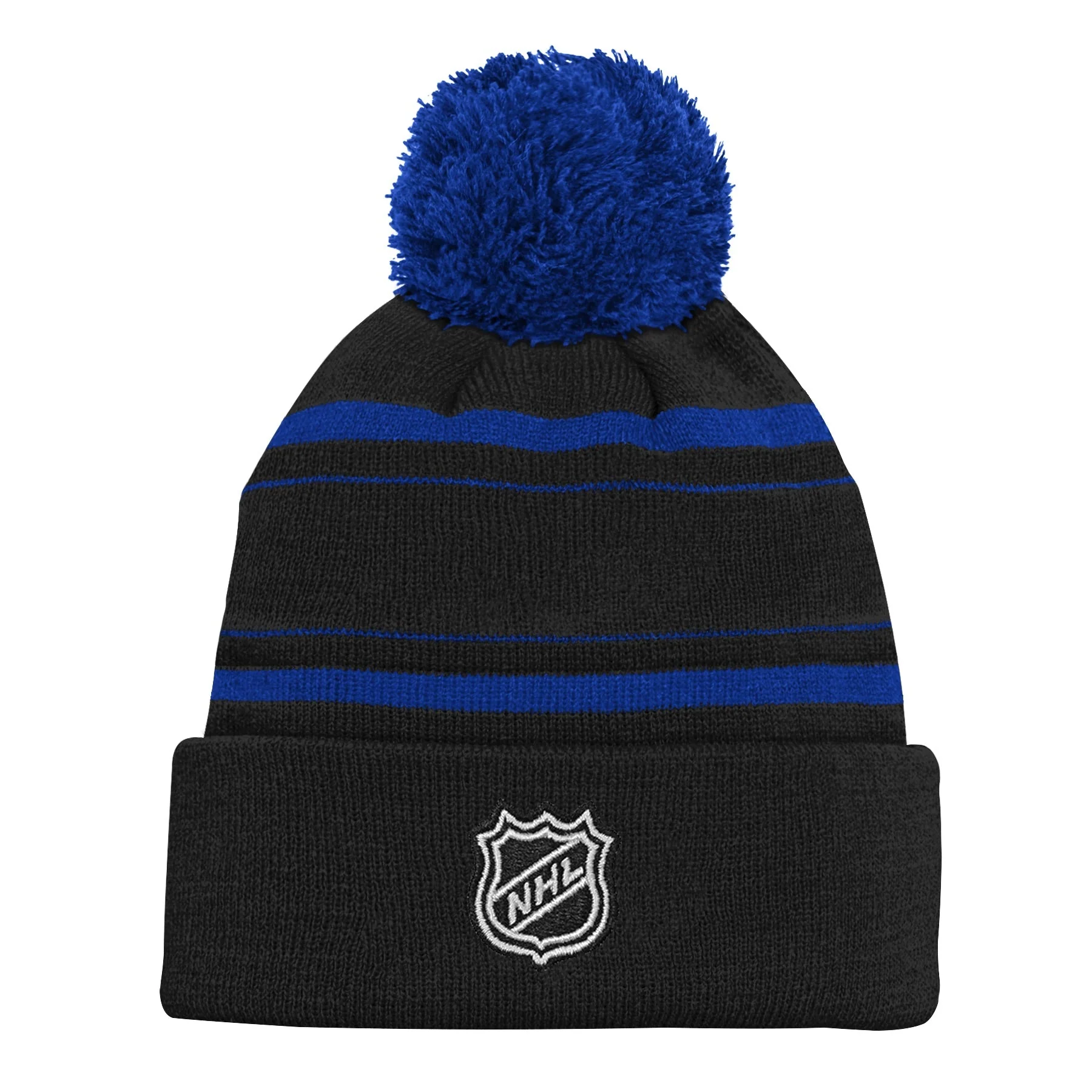 Kids Toronto Maple Leafs 3rd Logo Alternate Jacquard Cuffed Knit Hat with Pom - Image 3