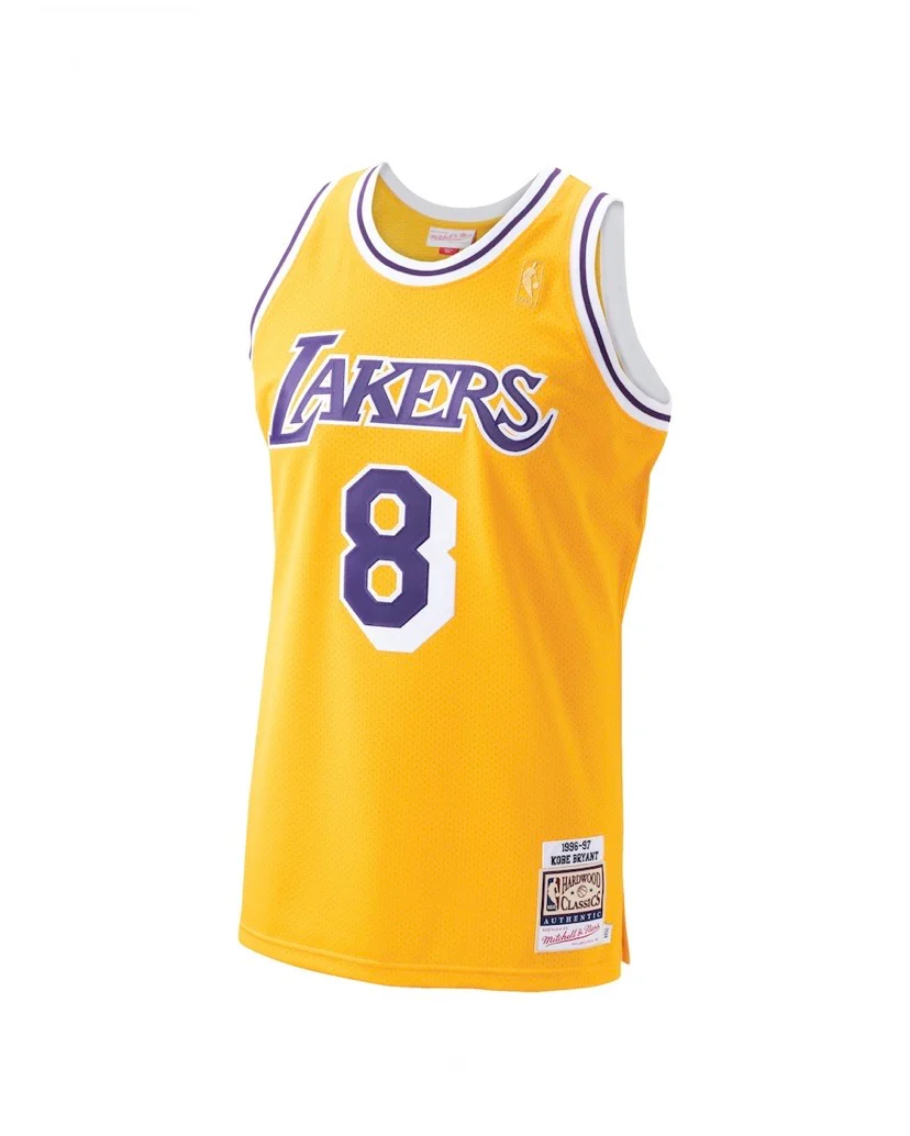 Kobe Bryant Gold Los Angeles Lakers 1996-97 Hardwood Classics Mitchell & Ness- Authentic Jersey - Image 3