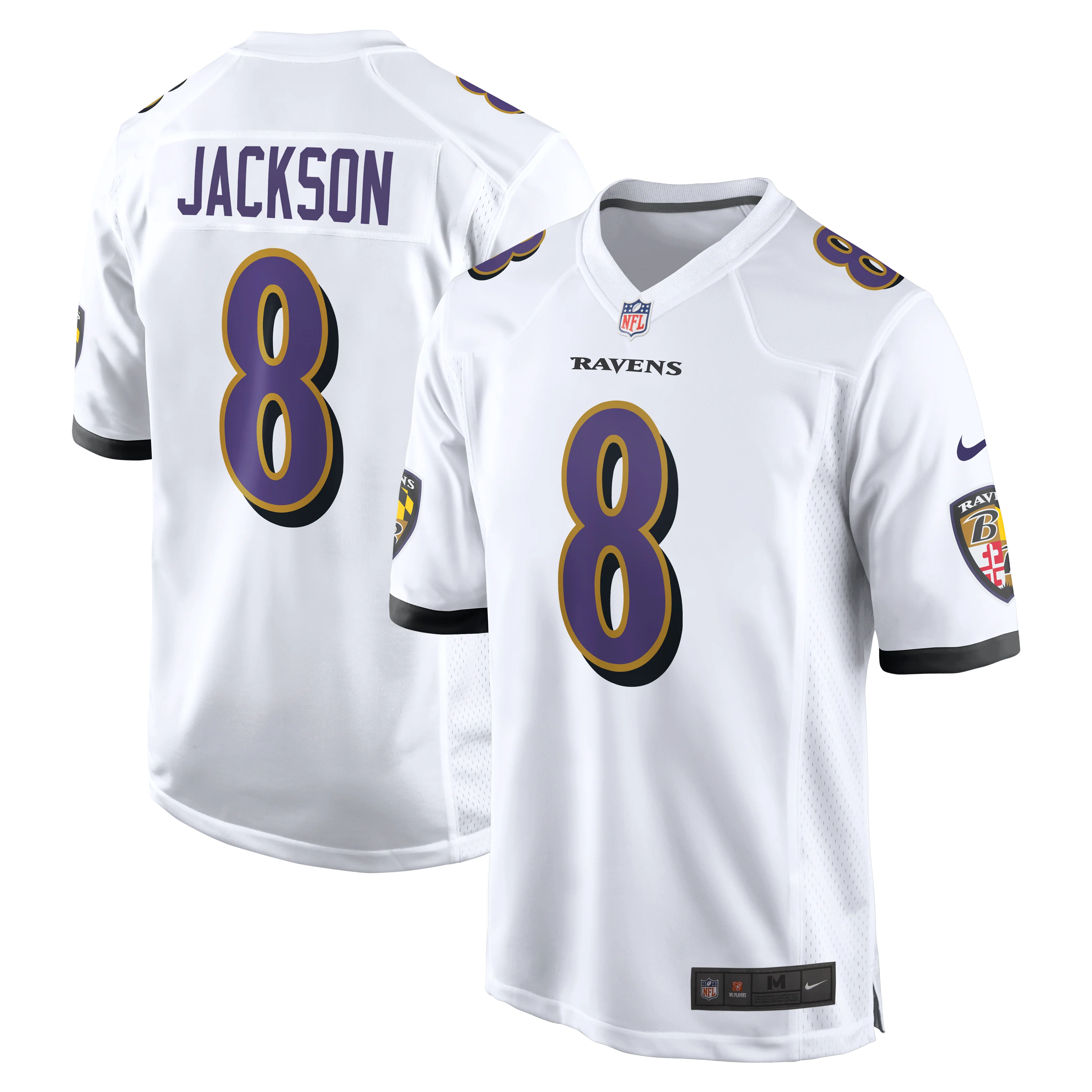 Lamar Jackson White Baltimore Ravens - Nike Game Finished Player Jersey