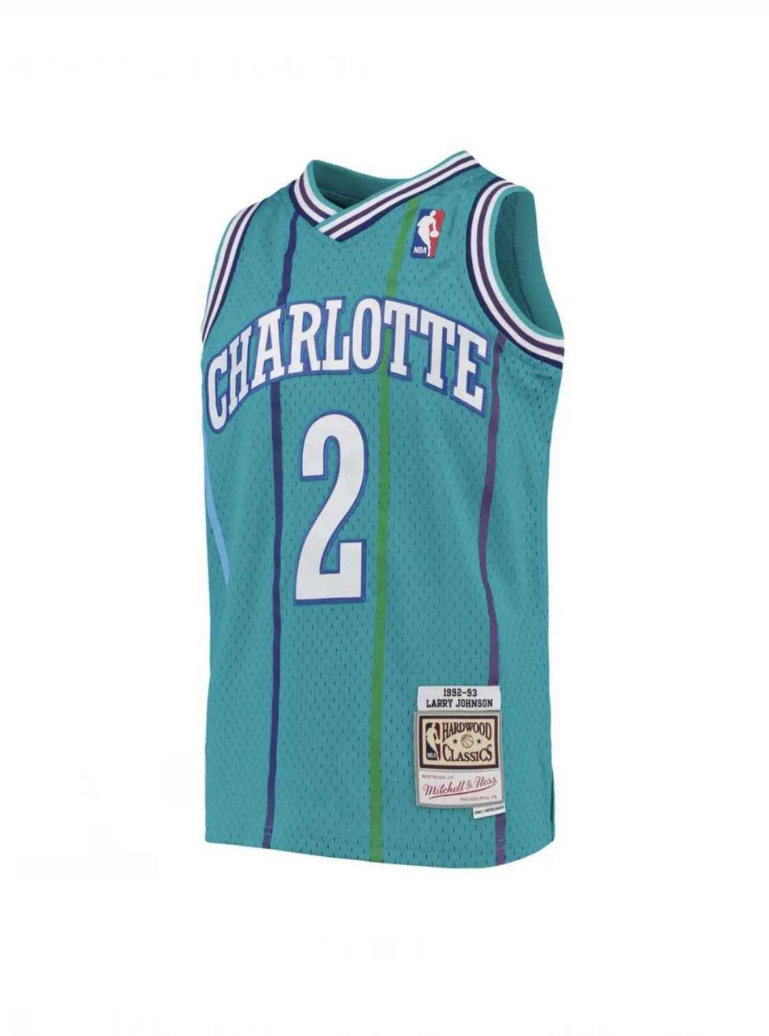 Larry Johnson #2 Charlotte Hornets Mitchell & Ness 1992-93 Hardwood Classic Swingman Jersey - Image 2