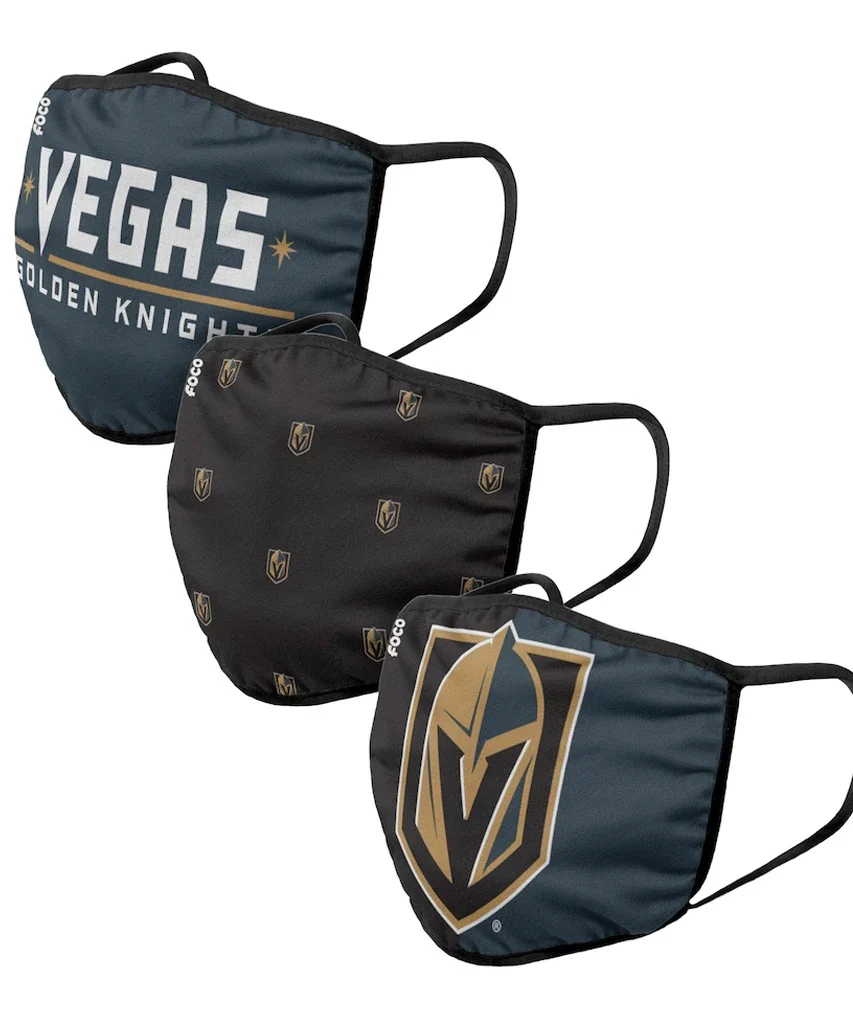 Vegas Golden Knights FOCO NHL Face Mask Covers Adult 3 Pack