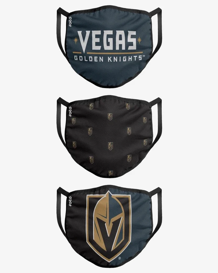 Vegas Golden Knights FOCO NHL Face Mask Covers Adult 3 Pack - Image 2