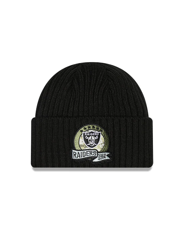 Las Vegas Raiders New Era Salute To Service 2022 Sport Cuffed Knit Hat