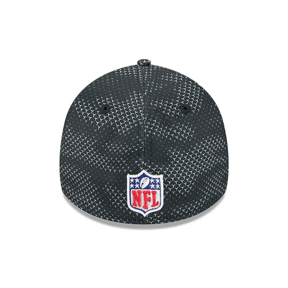 Las Vegas Raiders NFL 2024 Sideline New Era 39 Thirty Flex Hat - Black / Grey - Image 5