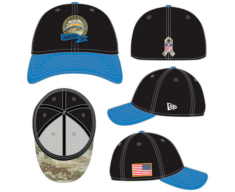 Los Angeles Chargers New Era 2022 Salute To Service - 39THIRTY Flex Hat - Image 8