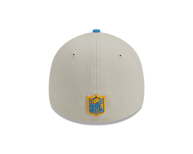 Los Angeles Chargers New Era 2023 Historic Sideline 39THIRTY Flex Hat - Cream/Blue - Image 6