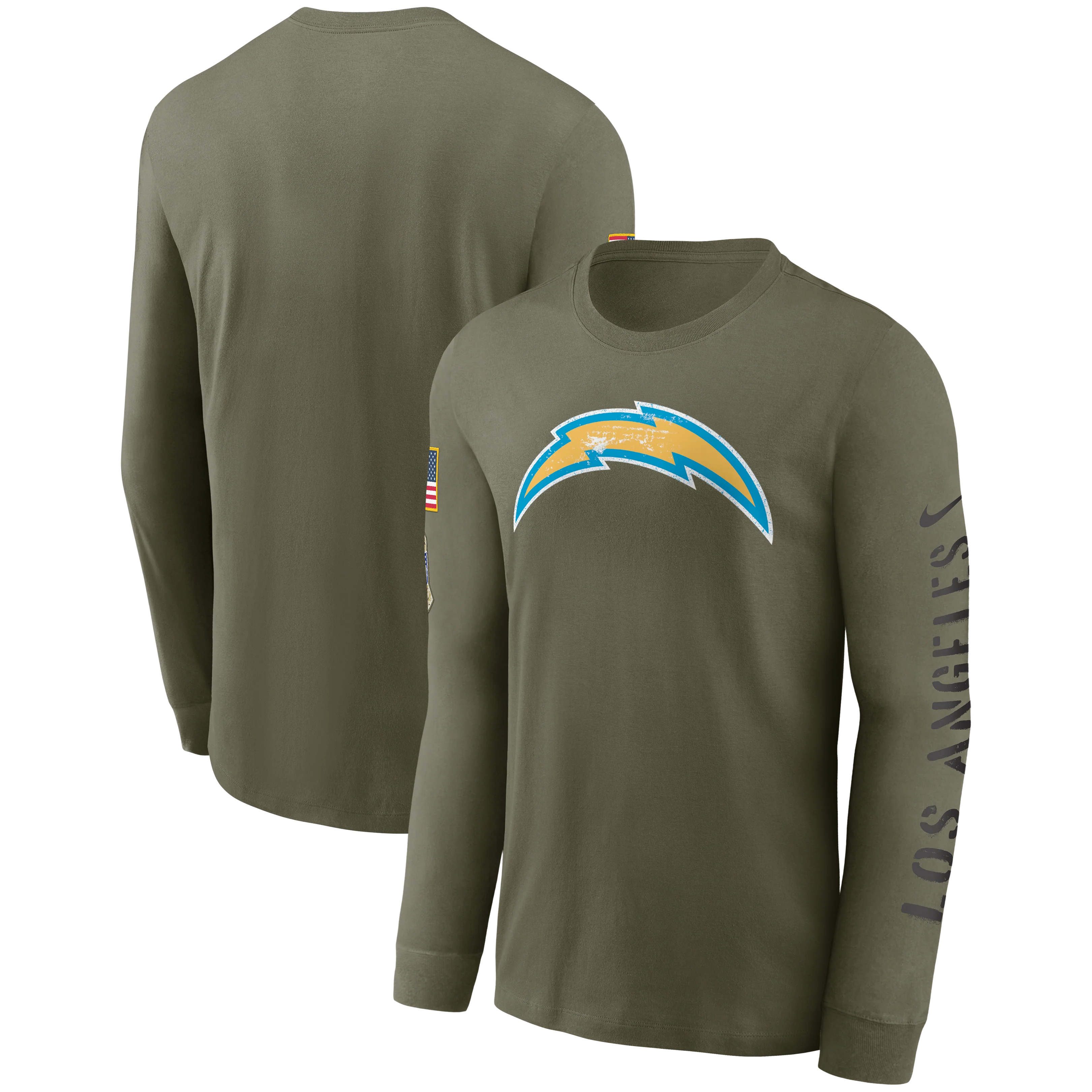 Los Angeles Chargers Nike 2022 Salute To Service - Team Logo Long Sleeve T-Shirt - Olive