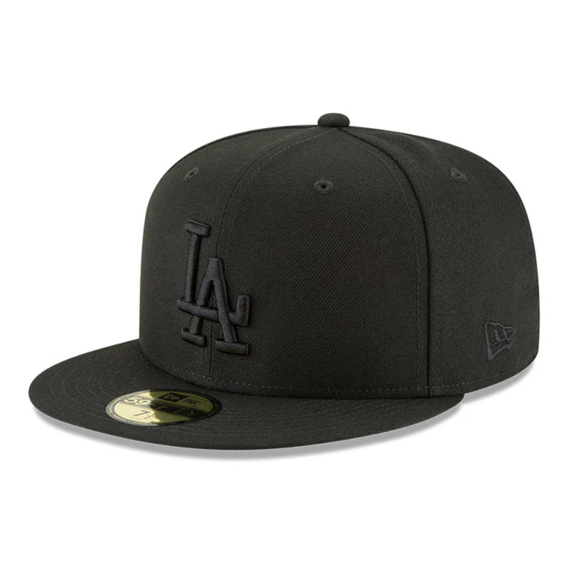 Los Angeles Dodgers Black on Black 59fifty Fitted Hat - Image 3
