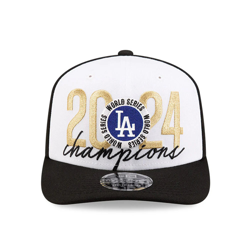 Los Angeles Dodgers New Era White/Black 2024 World Series Champions Locker Room 9SEVENTY Stretch-Snap Hat - Image 2