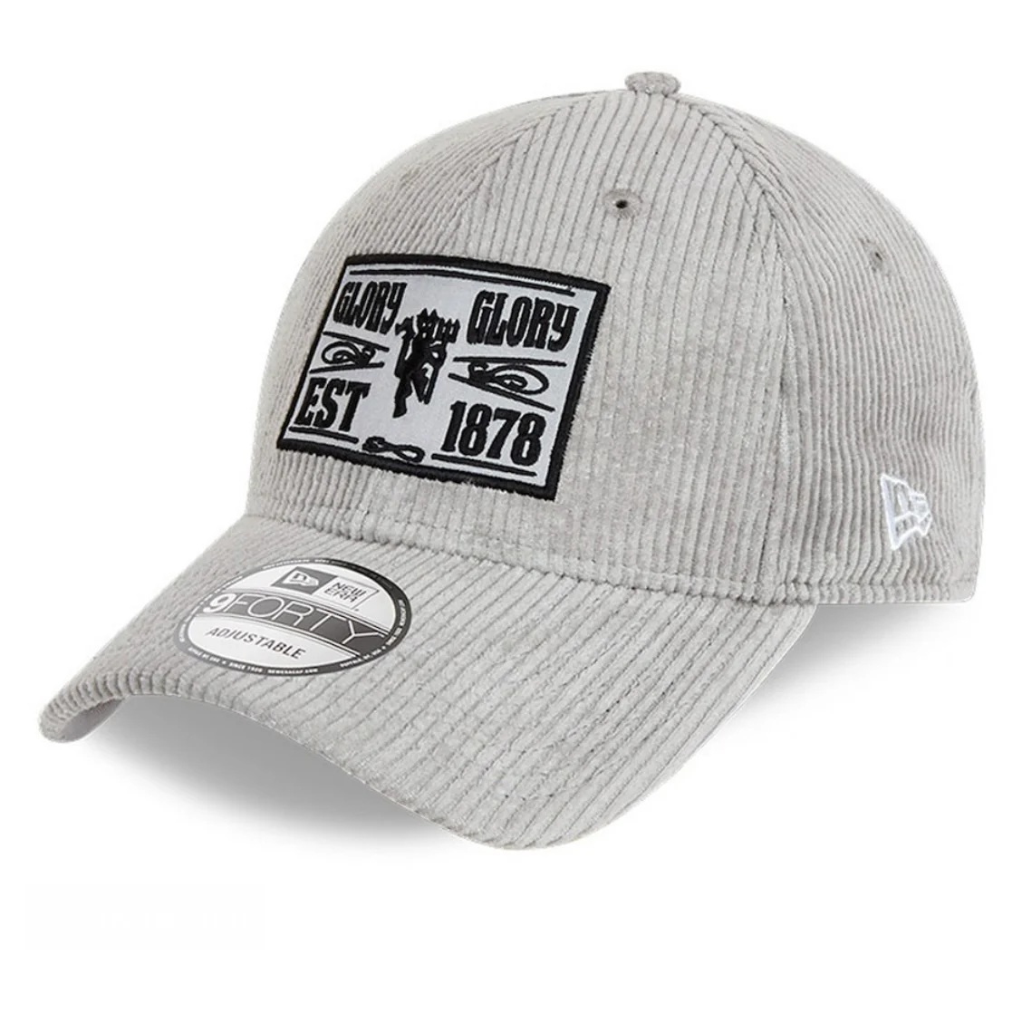 Manchester United Football Club Light Gray Cord Patch 9Forty New Era Adjustable Hat