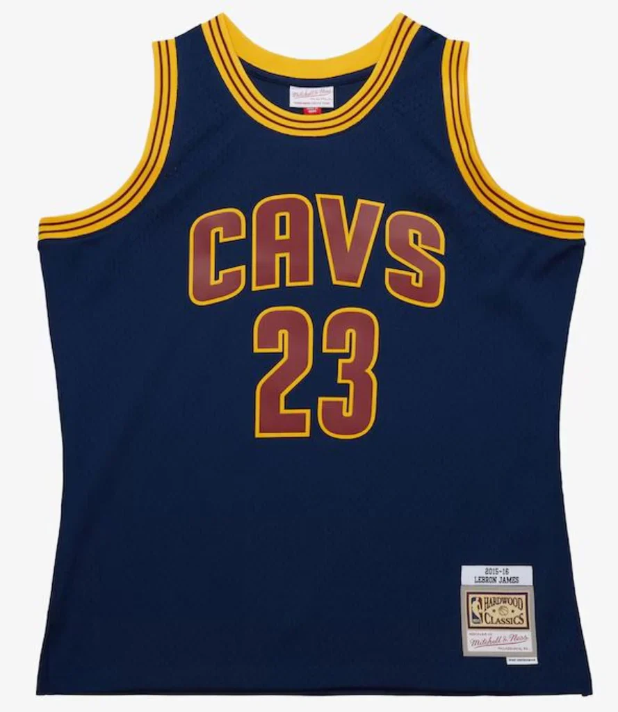 LeBron James #23 Cleveland Cavaliers Mitchell & Ness 2015/16 Hardwood Classics Swingman Jersey - Navy - Image 2