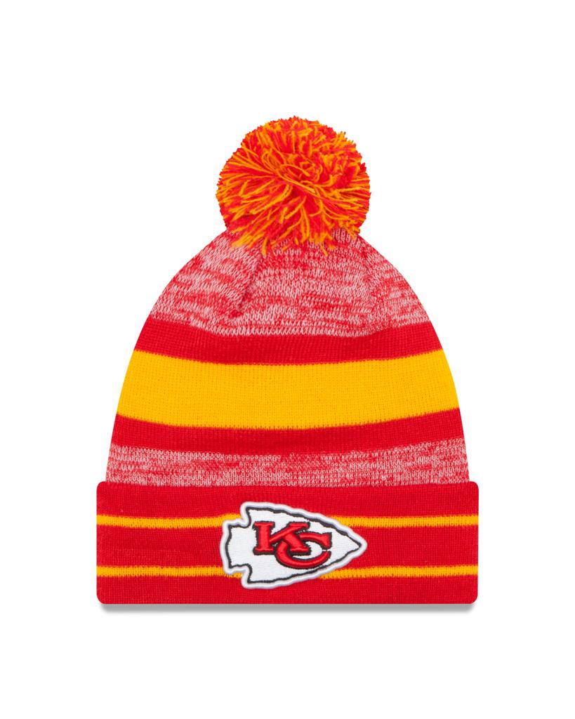Kansas City Chiefs Primary Logo New Era Red/Yellow Cuffed Knit Pom