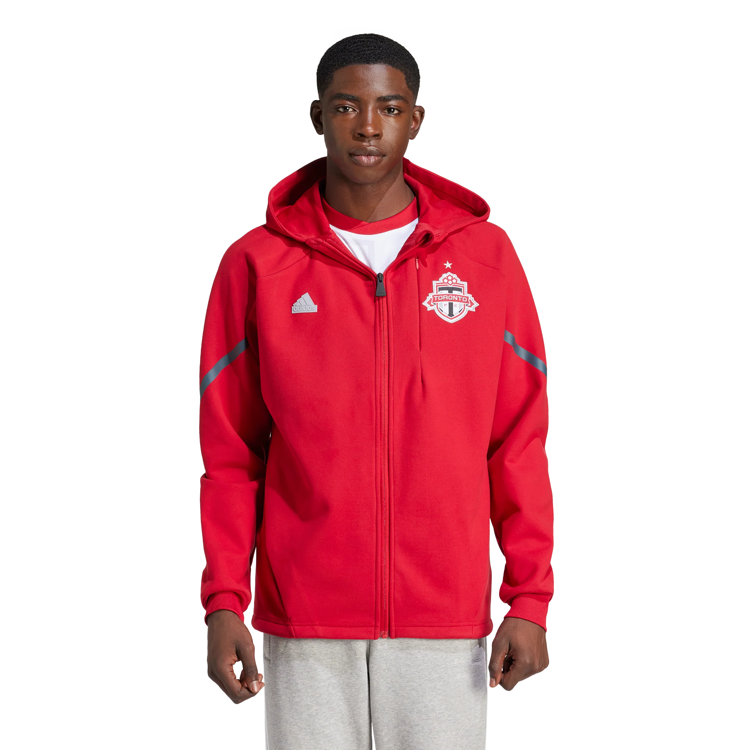 Toronto FC adidas Red 2024 Anthem Travel Raglan Sleeve Full-Zip Jacket - Image 3