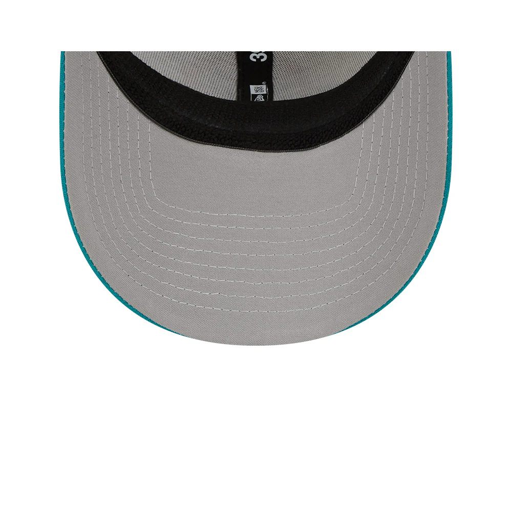 Miami Dolphins New Era 2023 Historic Sideline 39THIRTY Flex Hat - Cream/Teal - Image 7