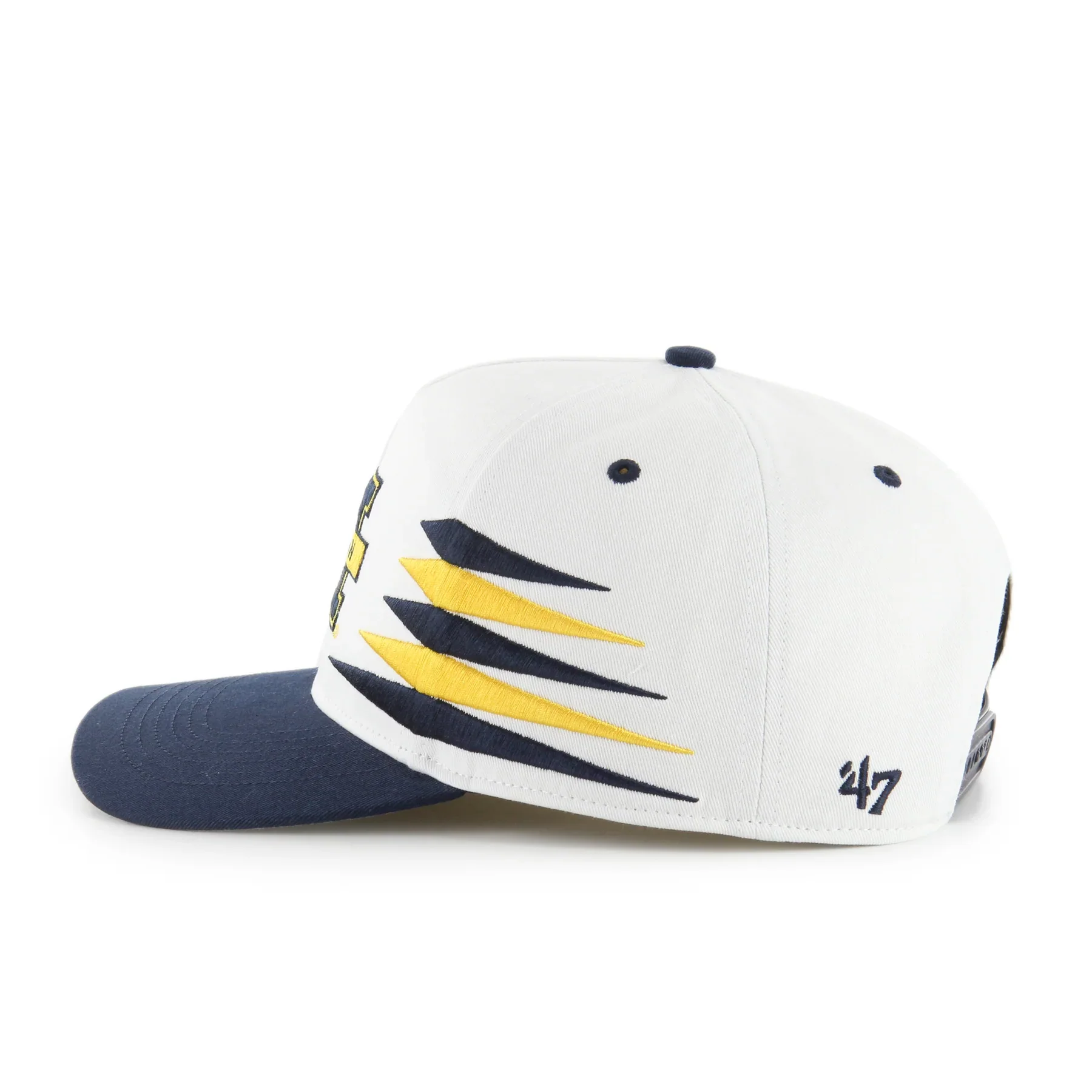 Michigan Wolverines 47' Brand Diamond Cut Hitch Snapback Hat - White - Image 3