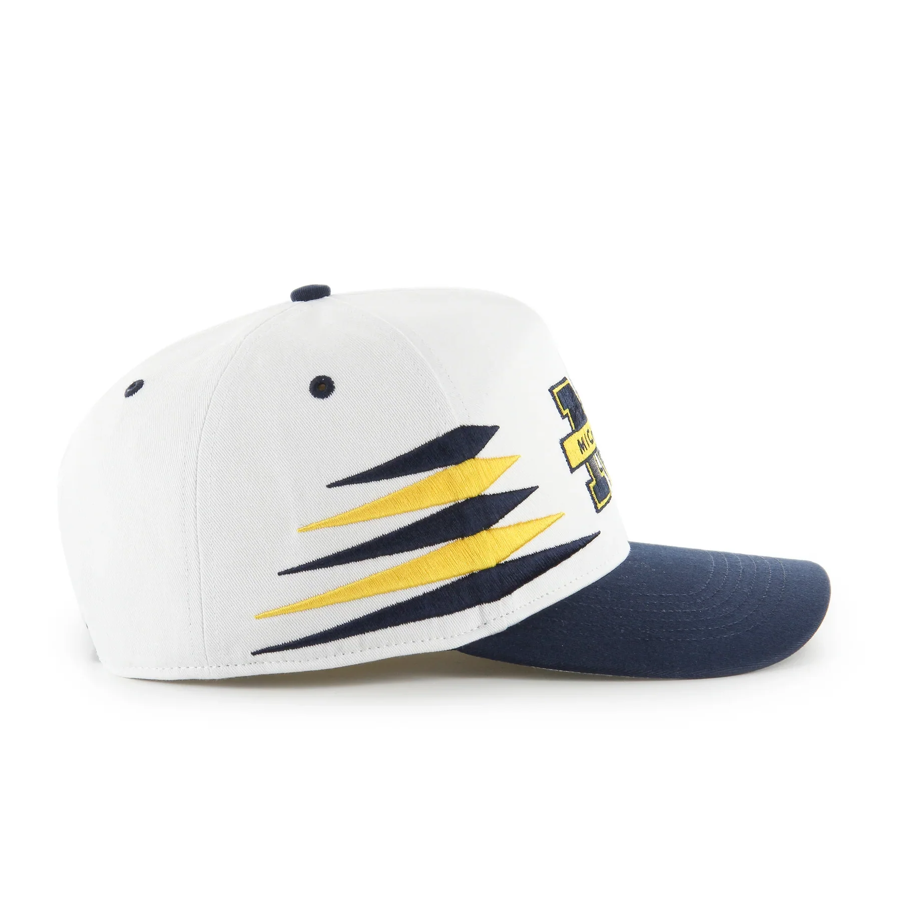 Michigan Wolverines 47' Brand Diamond Cut Hitch Snapback Hat - White - Image 4