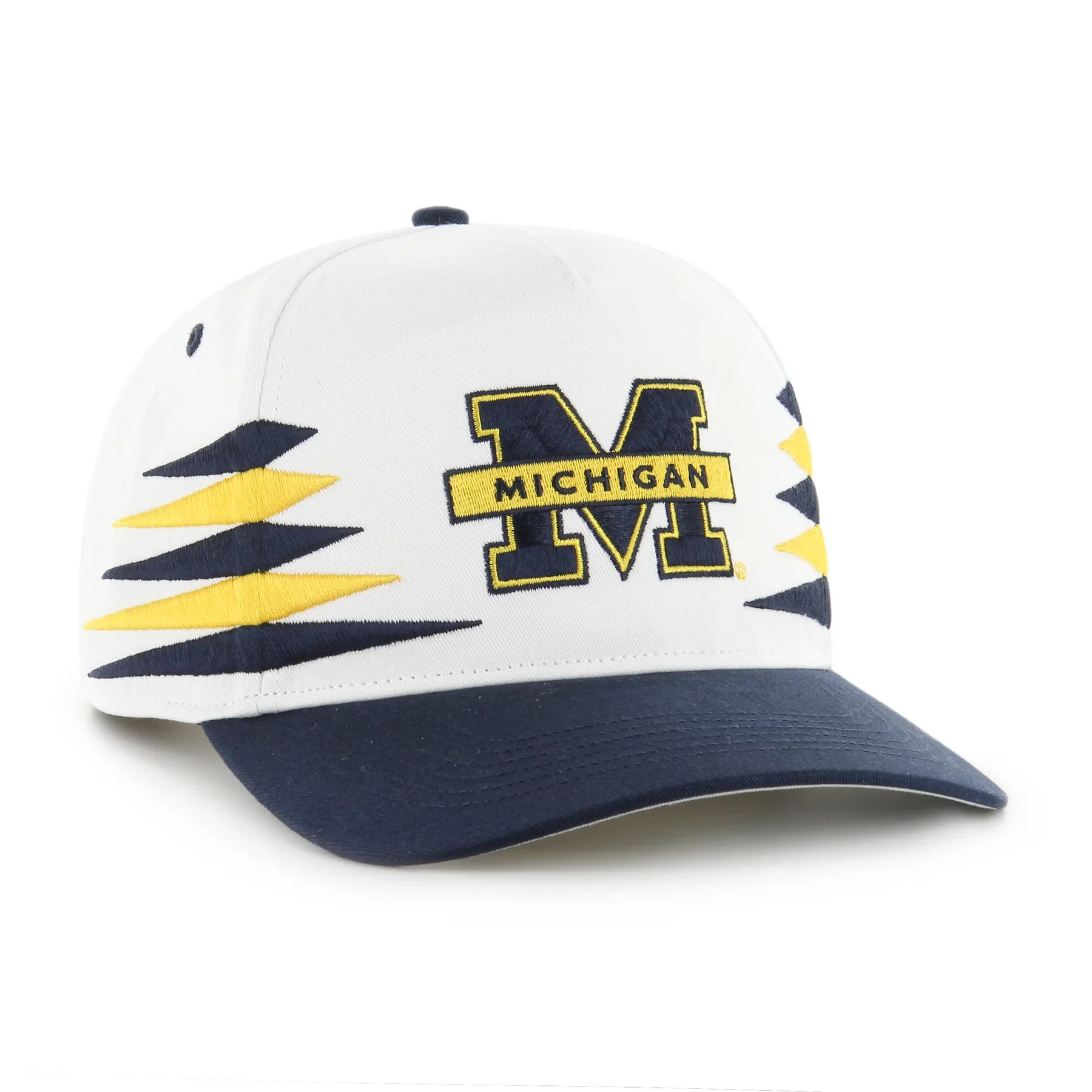 Michigan Wolverines 47' Brand Diamond Cut Hitch Snapback Hat - White - Image 5