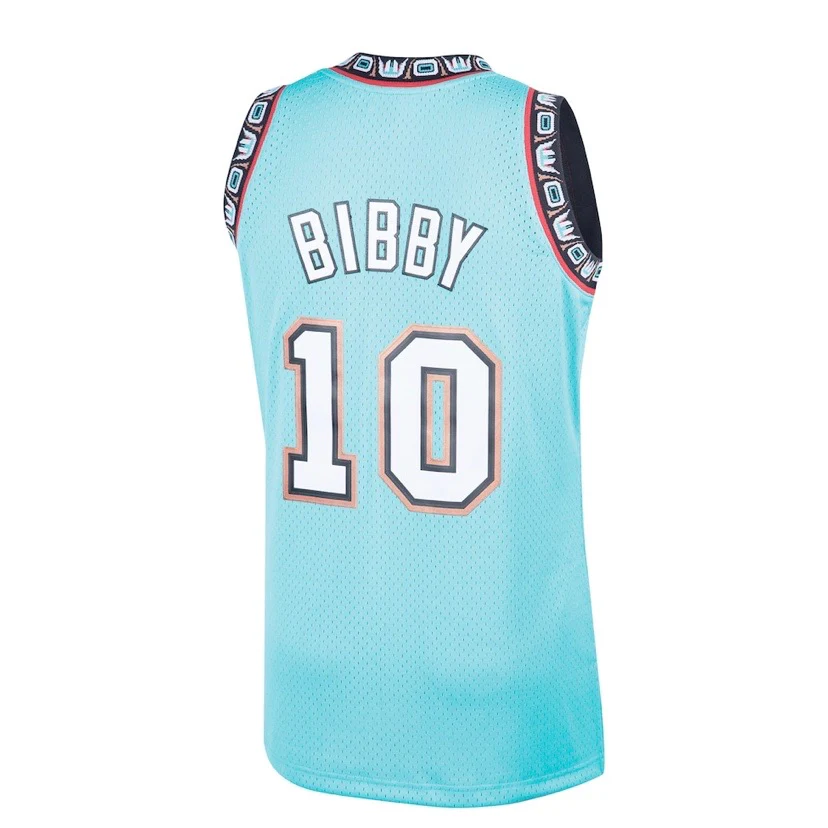 Mike Bibby Vancouver Grizzlies Mitchell & Ness 1998-99 Hardwood Classic Teal Swingman Jersey - Image 3