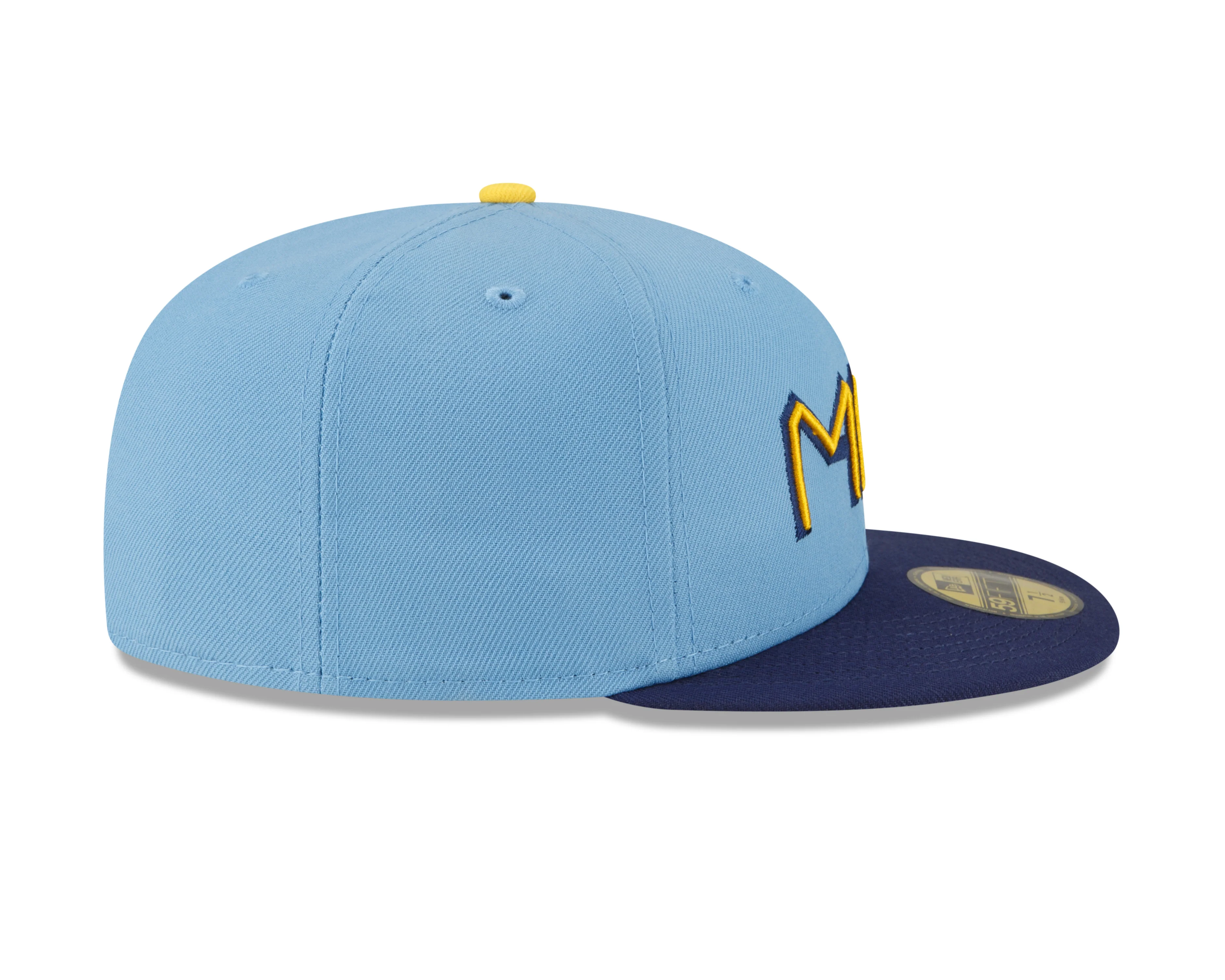 Milwaukee Brewers New Era Powder Blue 2022 City Connect Authentic Collection On-Field 59FIFTY Fitted Hat - Image 6