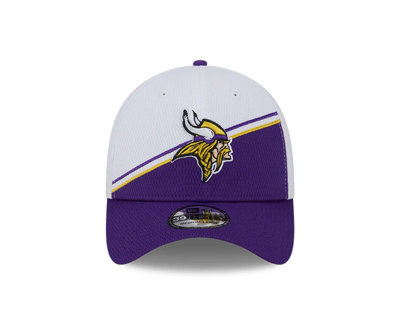 Minnesota Vikings New Era 2023 Sideline 39THIRTY Flex Hat - White/Purple - Image 6