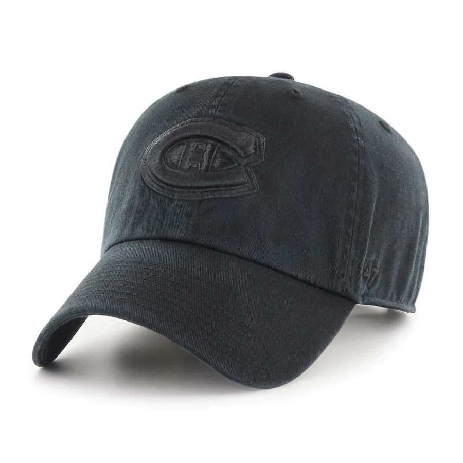 Montreal Canadiens Black On Black Clean Up '47 Brand Adjustable Hat