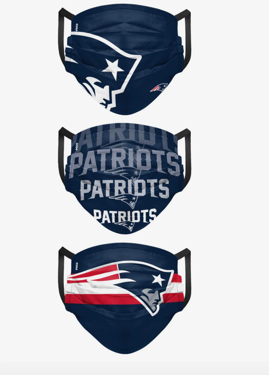 New England Patriots Match Day FOCO NFL Face Mask Covers Adult 3 Pack - Image 2