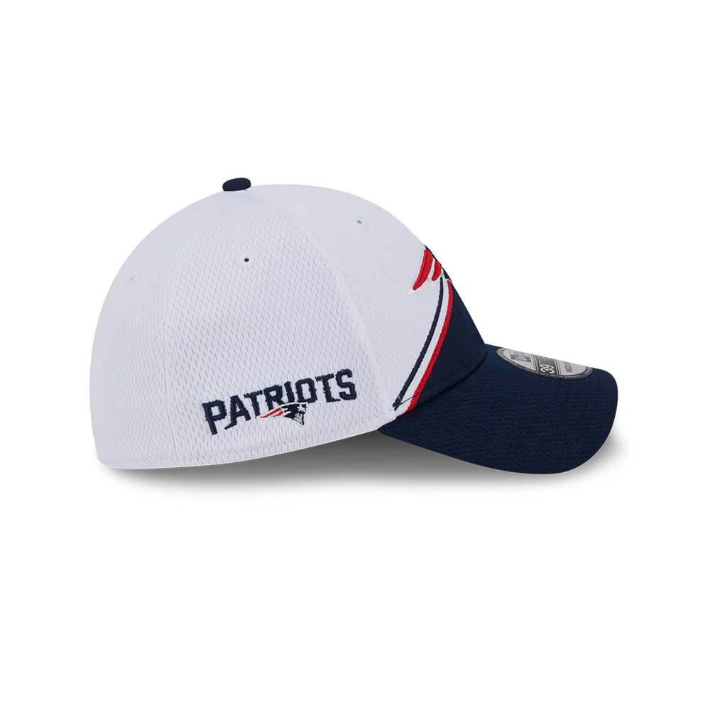 New England Patriots New Era 2023 Sideline 39THIRTY Flex Hat - White/Navy - Image 6