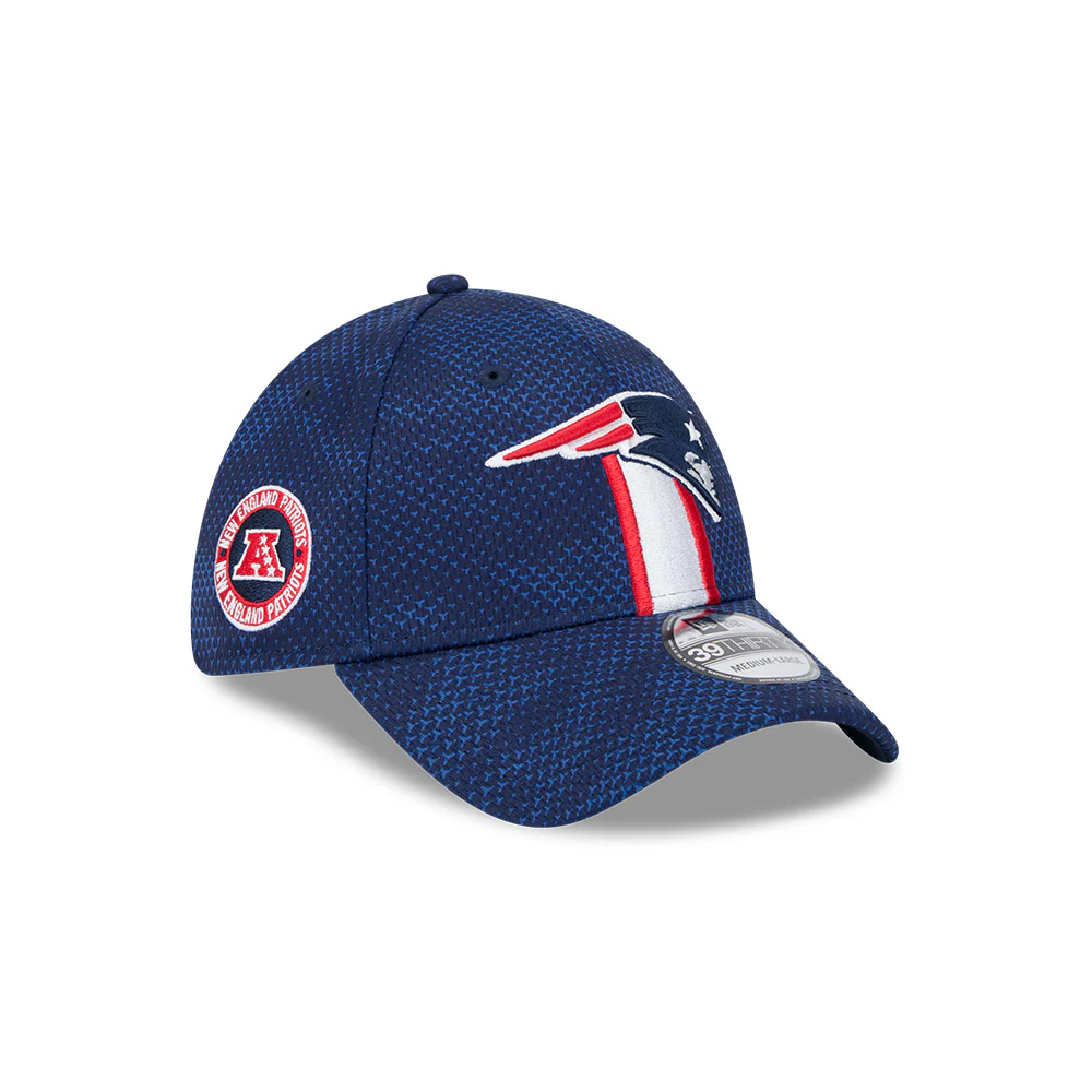 New England Patriots NFL 2024 Sideline New Era 39 Thirty Flex Hat - Navy - Image 7