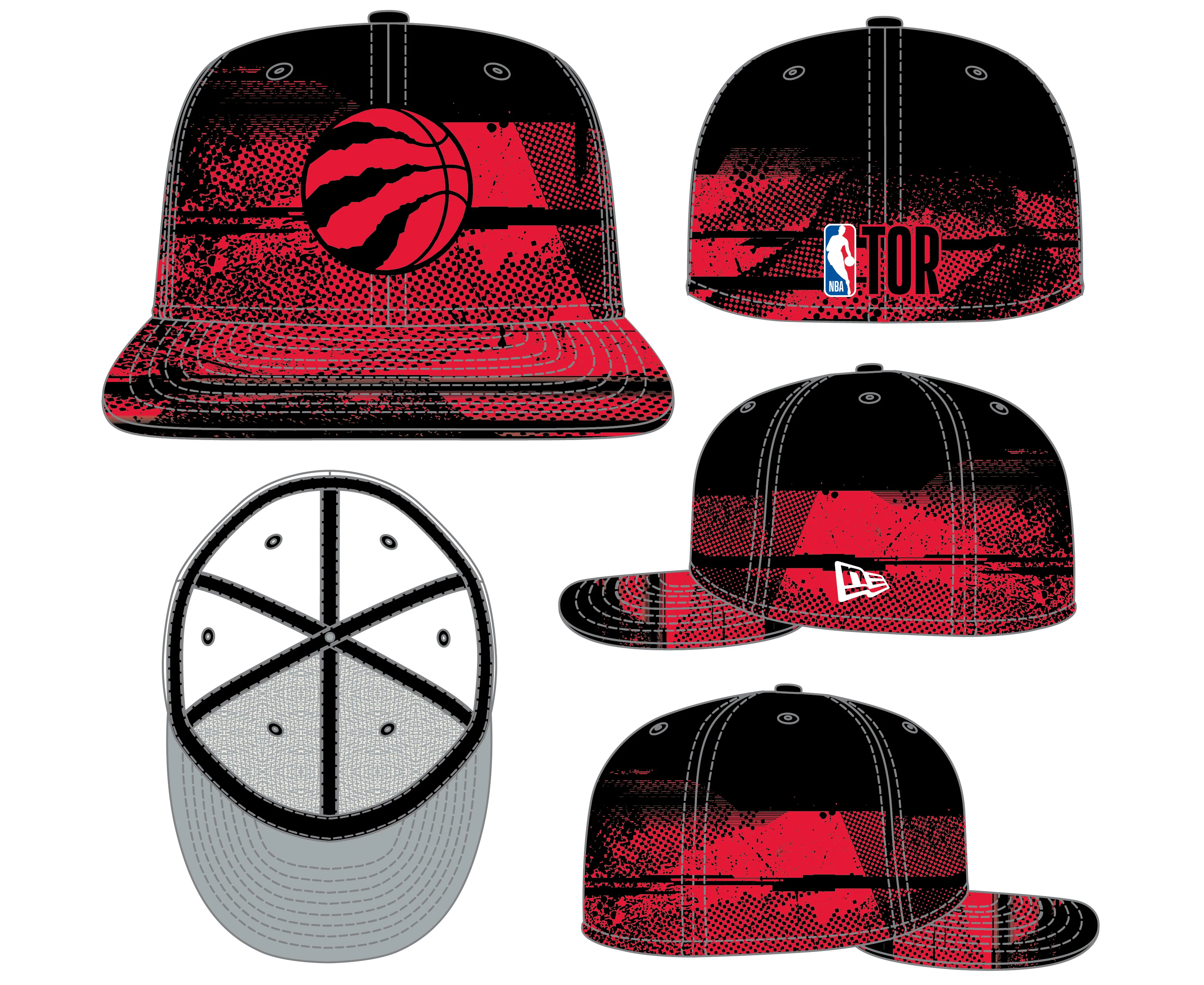Toronto Raptors New Era Black Tip-Off 59FIFTY Hat - Image 8
