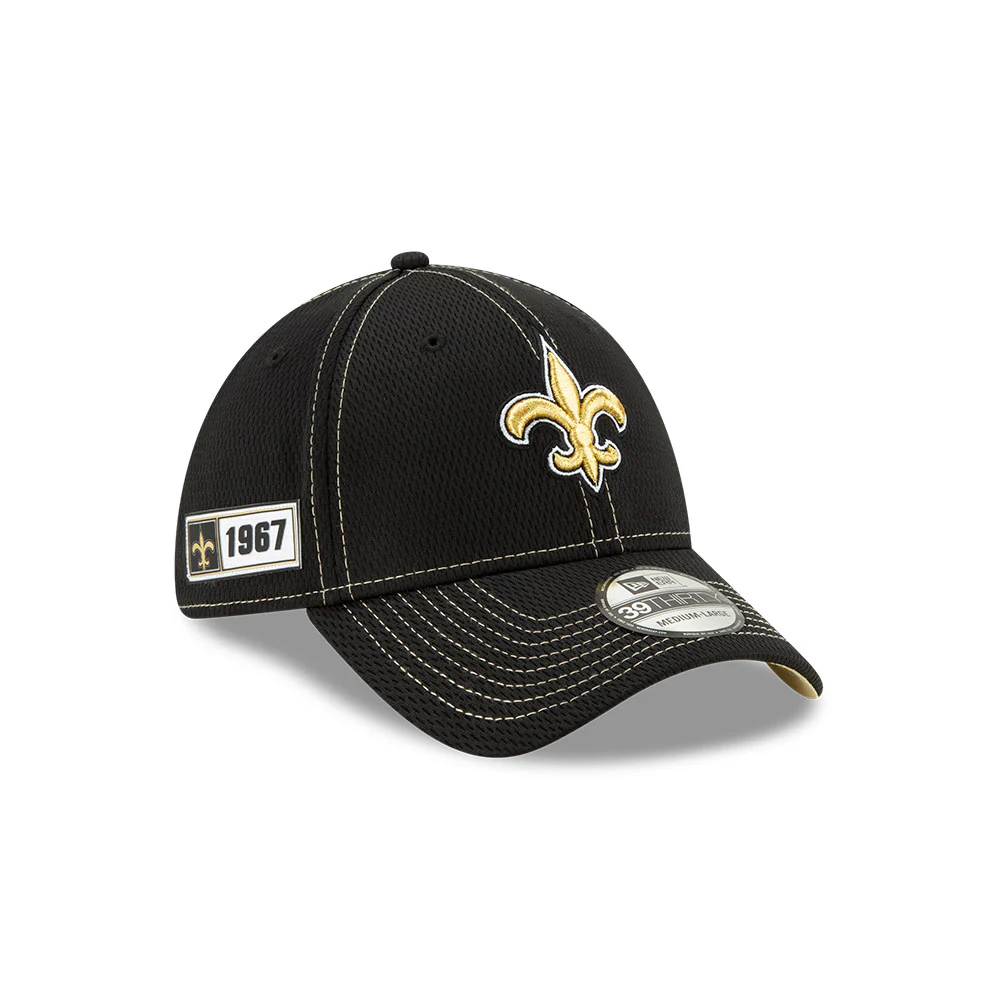 New Orleans Saints New Era 2019 On Field Sideline Home 39Thirty Flex Fit Hat - Image 4
