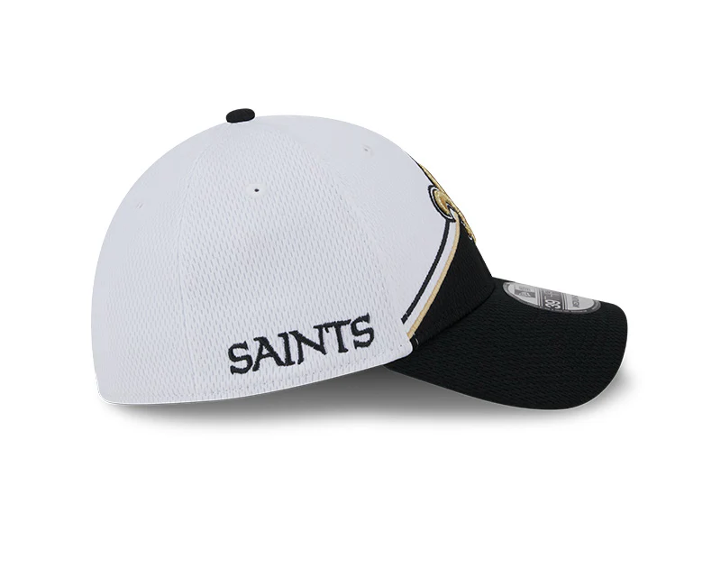 New Orleans Saints New Era 2023 Sideline 39THIRTY Flex Hat - White/Black - Image 6