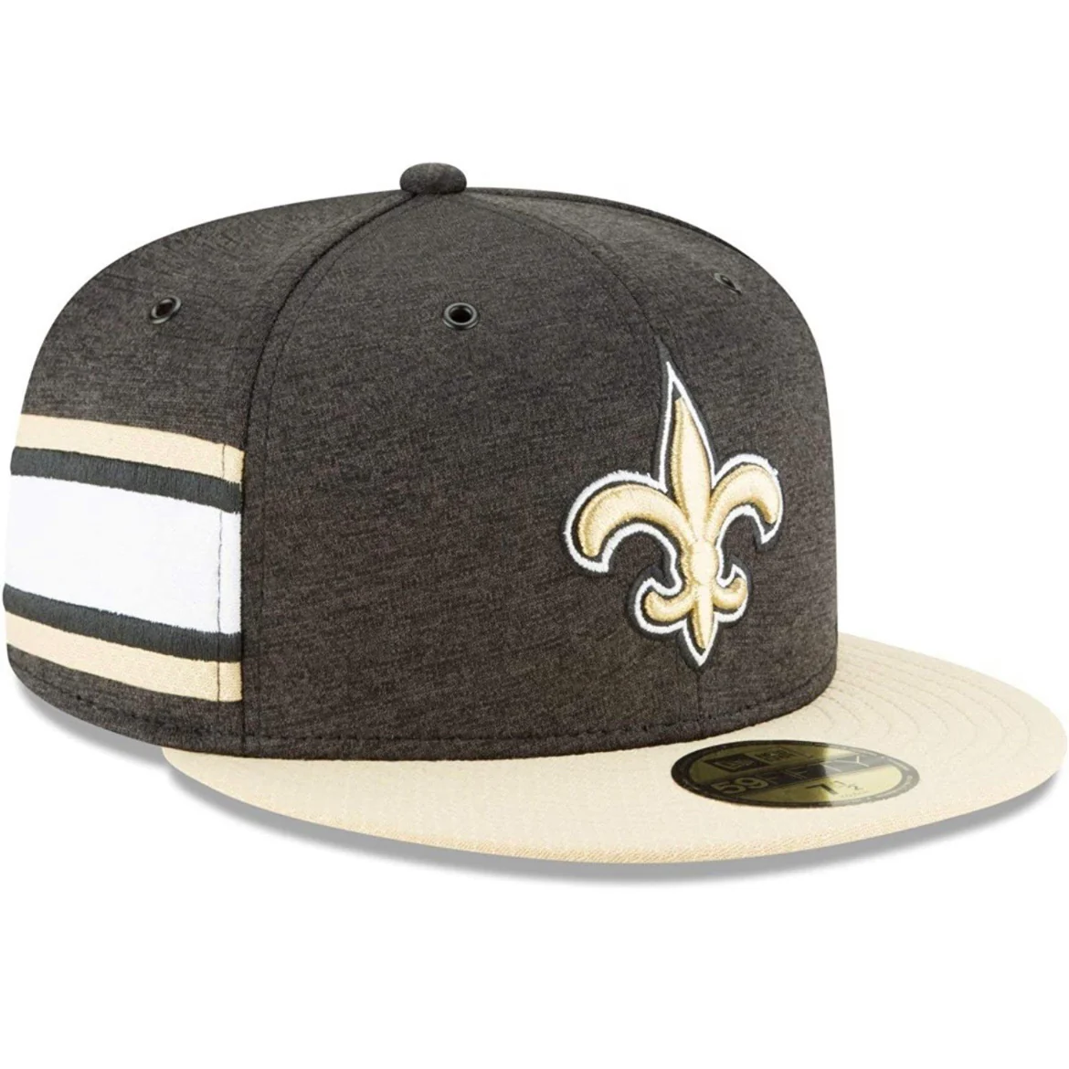 New Orleans Saints New Era Black/Gold 2018 NFL Sideline Home Official 59FIFTY Fitted Hat - Image 2