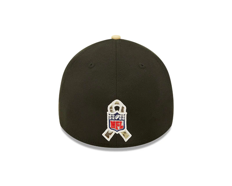 New Orleans Saints New Era Black/Gold 2022 Salute To Service - 39THIRTY Flex Hat - Image 2