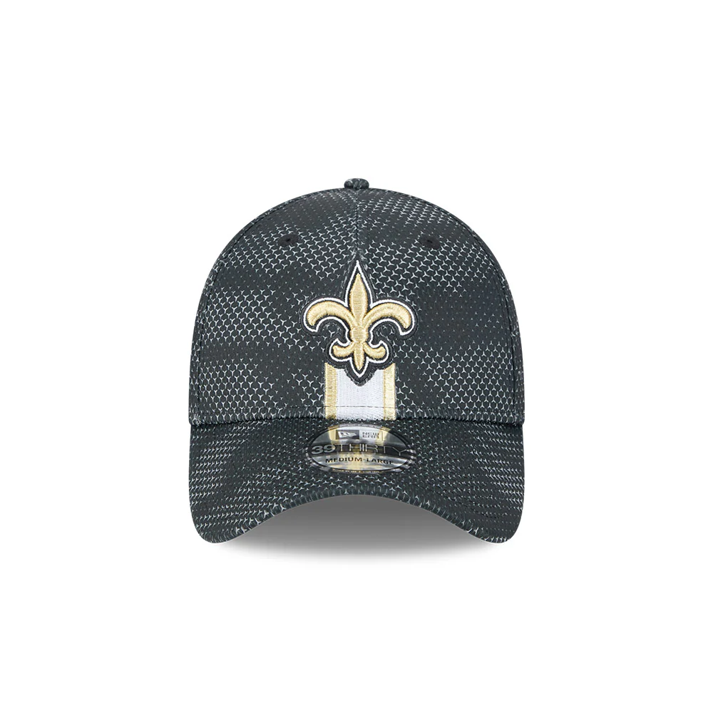 New Orleans Saints NFL 2024 Sideline New Era 39 Thirty Flex Hat - Black - Image 6