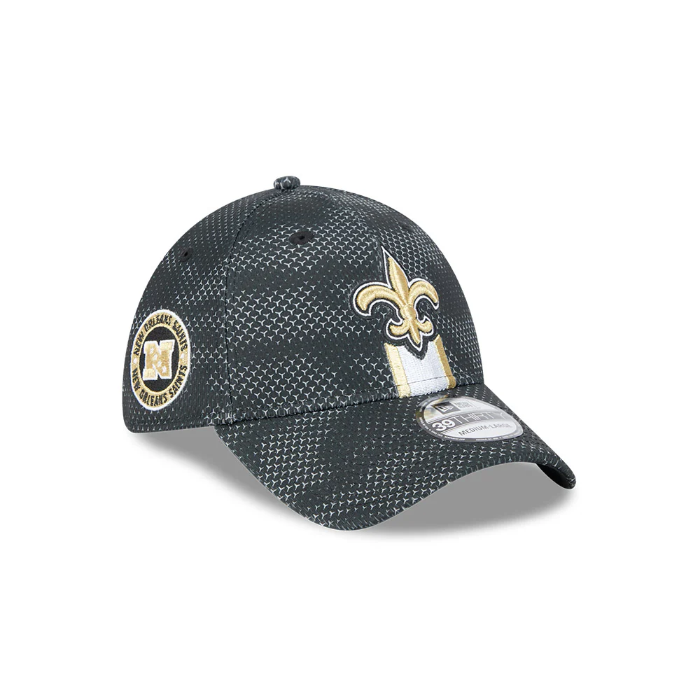 New Orleans Saints NFL 2024 Sideline New Era 39 Thirty Flex Hat - Black - Image 7
