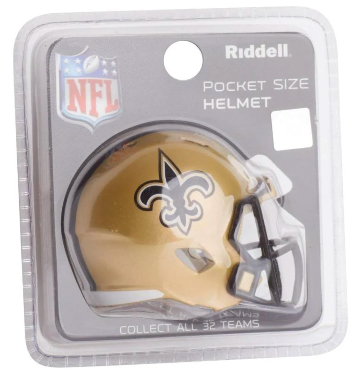 New Orleans Saints NFL Riddell Speed Pocket PRO Micro/Pocket-Size/Mini Football Helmet - Image 3