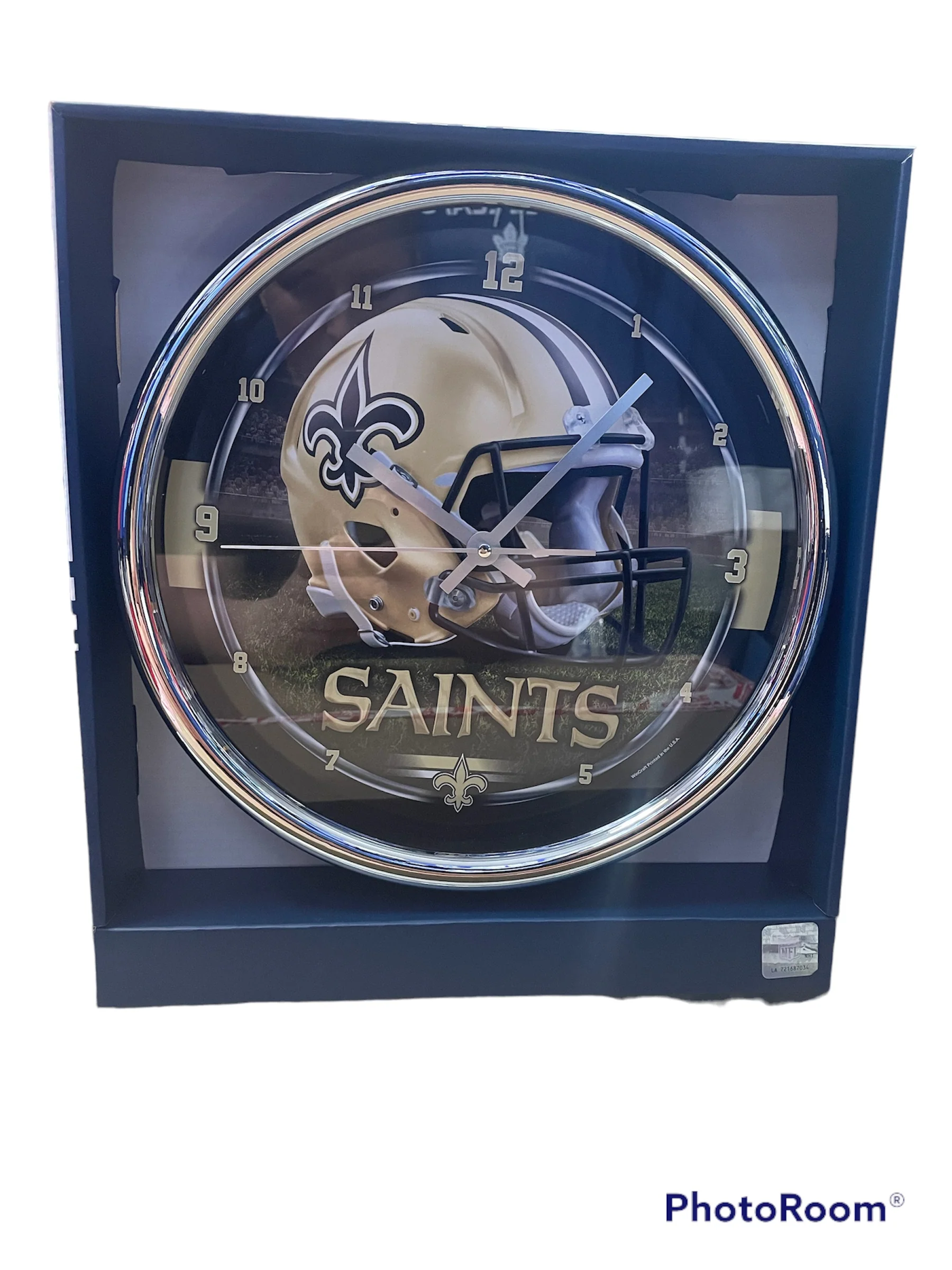 New Orleans Saints WinCraft NFL Chrome Clock - Image 2