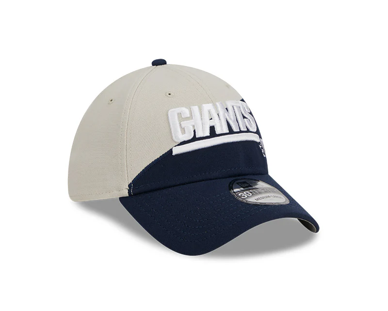 New York Giants New Era 2023 Historic Sideline 39THIRTY Flex Hat - Cream/Navy - Image 3