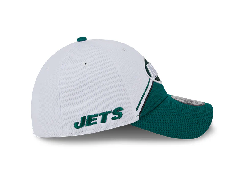 New York Jets New Era 2023 Sideline 39THIRTY Flex Hat - White/Green - Image 6