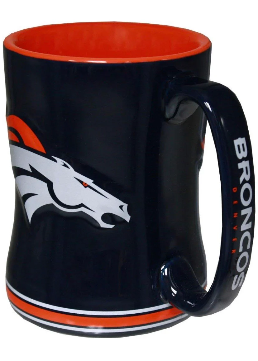 NFL Denver Broncos 14oz. Navy Sculpted Relief Mug - Image 2