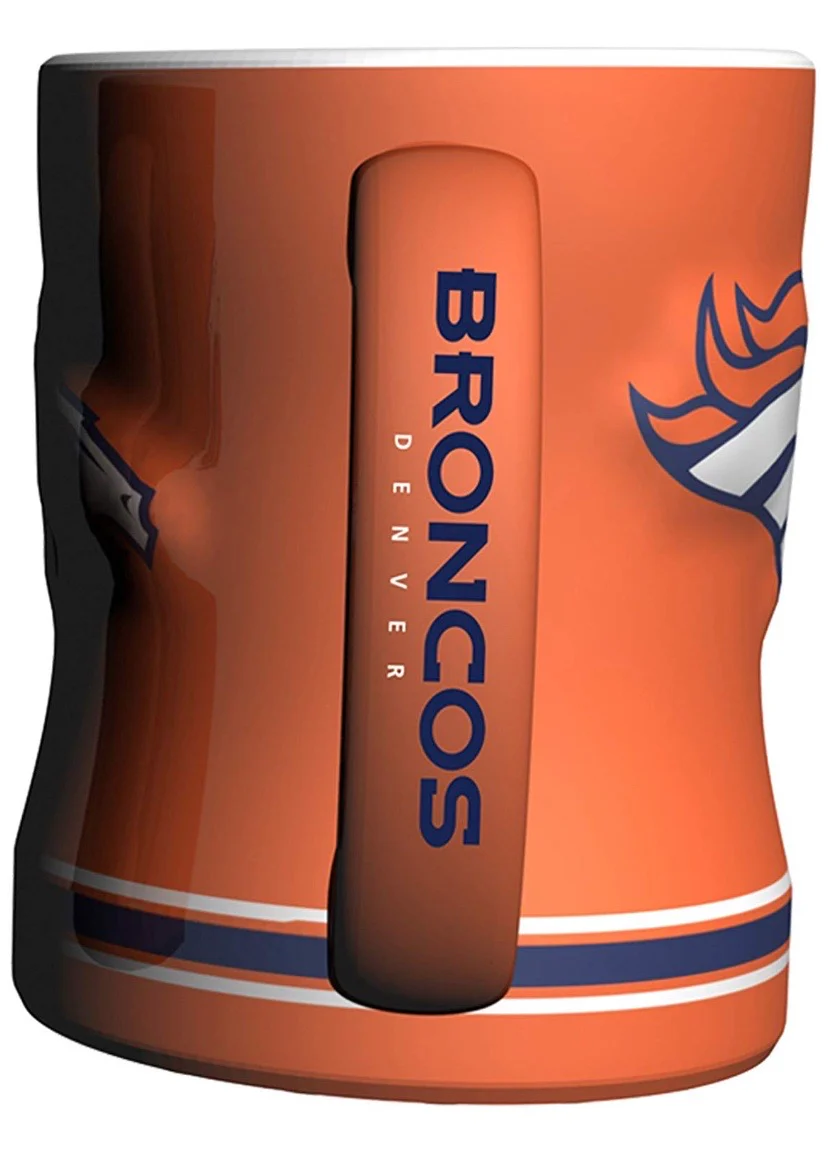 NFL Denver Broncos 14oz. Orange Sculpted Relief Mug - Image 2