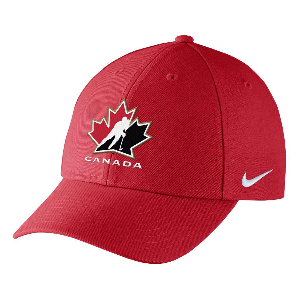 Nike Red Hockey Canada Logo Performance - Adjustable Hat - Men's