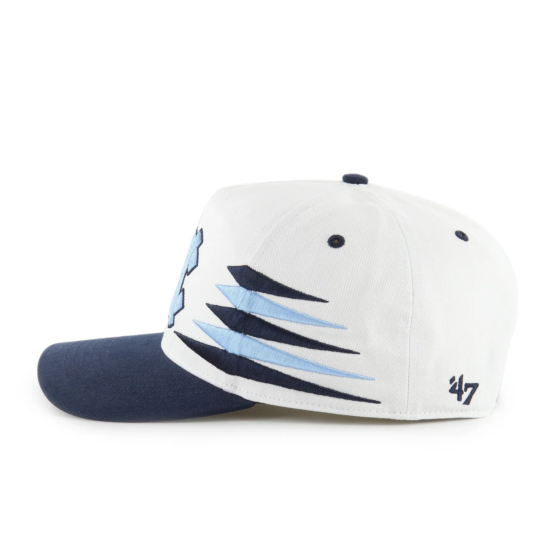 North Carolina 47' Brand Diamond Cut Hitch Snapback Hat - White - Image 3