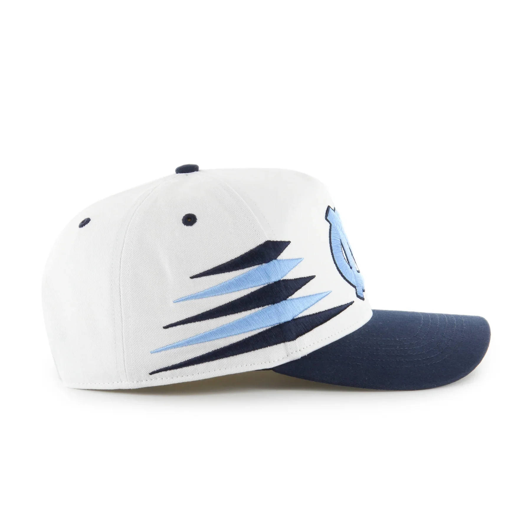 North Carolina 47' Brand Diamond Cut Hitch Snapback Hat - White - Image 4