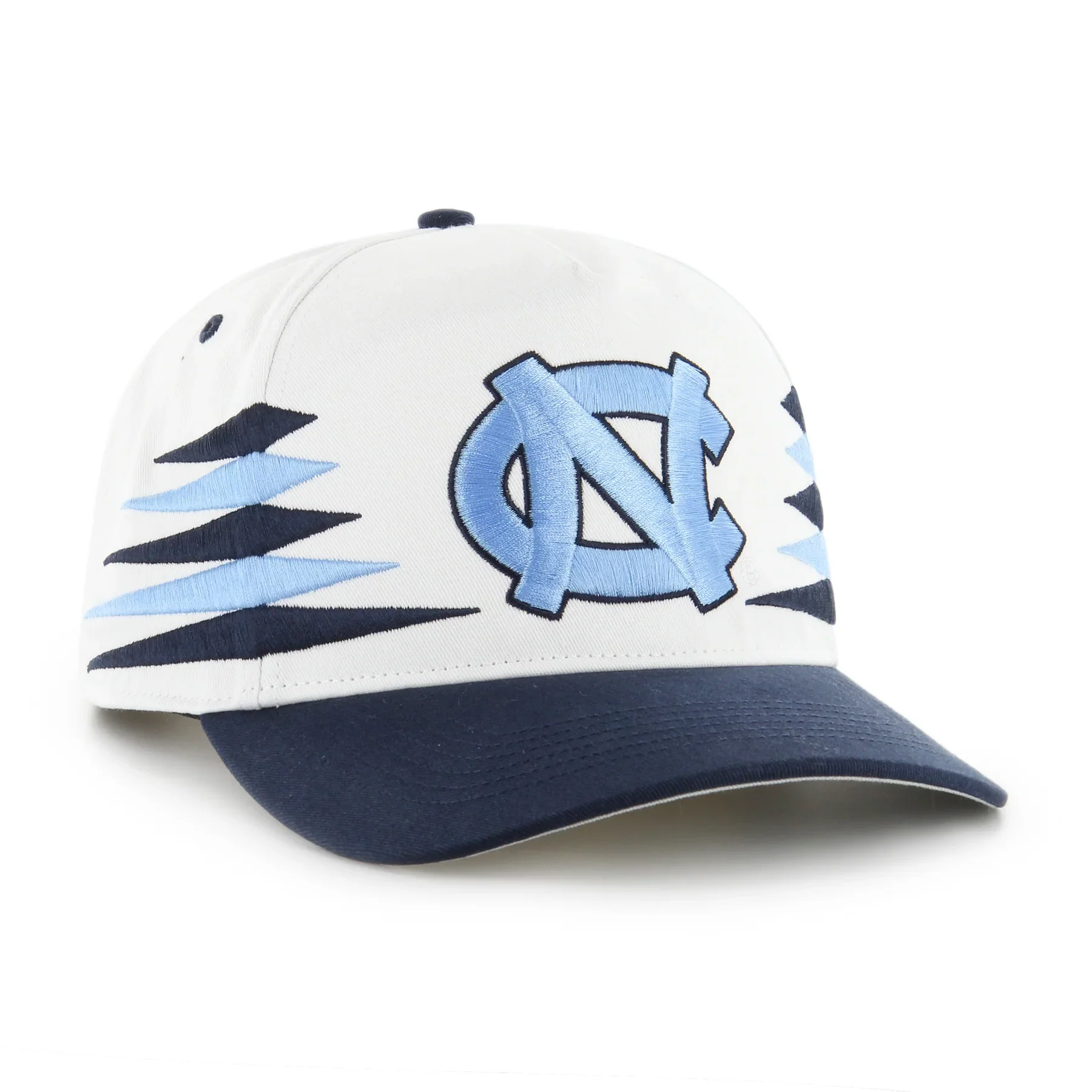 North Carolina 47' Brand Diamond Cut Hitch Snapback Hat - White - Image 5
